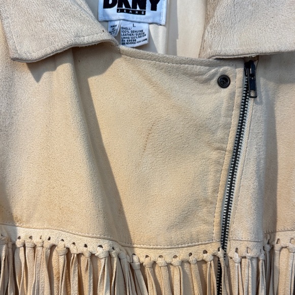 Vintage DKNY Fringe Trench Coat - Picture 4 of 5
